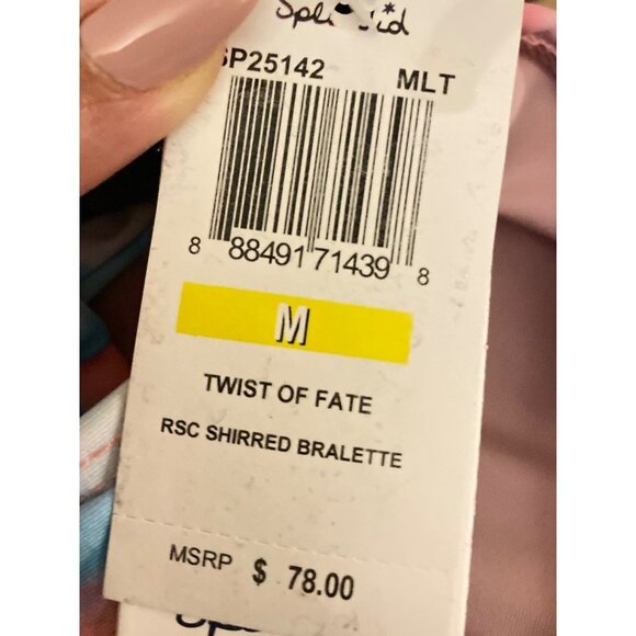 NWT Splendid Shirred Cutout Bikini Top, size Medium - Picture 3 of 8